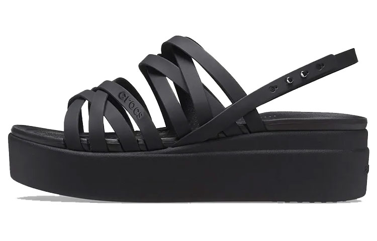 (Women) Crocs Brooklyn Strappy Black Sandals 206751-001
