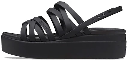 (Women) Crocs Brooklyn Strappy Black Sandals 206751-001 (Women) Crocs Brooklyn Strappy Black Sandals 206751-001