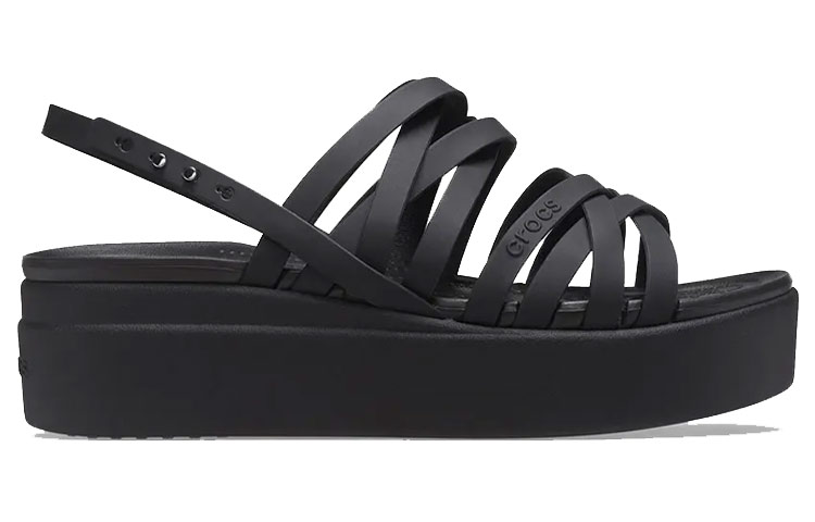 Lookbook Crocs卡駱馳 Brooklyn 舒適 休閒 涼鞋 女款 黑色