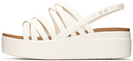 (Women) Crocs Brooklyn Strappy White Sandals 206751-159 (Women) Crocs Brooklyn Strappy White Sandals 206751-159