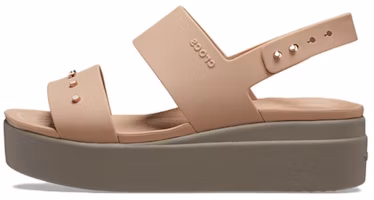 (Women) Crocs Brooklyn Studded Low Wedge 'Cork Mushroom' 209254-2DH (Women) Crocs Brooklyn Studded Low Wedge 'Cork Mushroom' 209254-2DH
