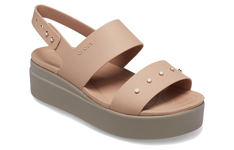 Lookbook (Women) Crocs Brooklyn Studded Low Wedge 'Cork Mushroom' 209254-2DH