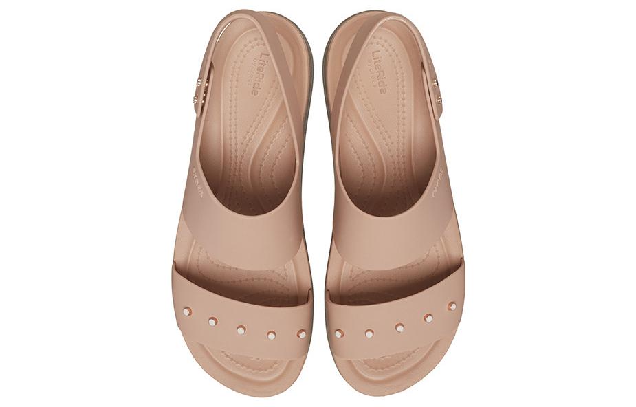 Shop (Women) Crocs Brooklyn Studded Low Wedge 'Cork Mushroom' 209254-2DH