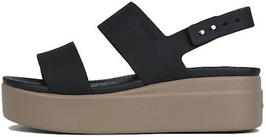 (Women) Crocs Brooklyn Thick Sole Black Sandals 'Black' 206453-07H (Women) Crocs Brooklyn Thick Sole Black Sandals 'Black' 206453-07H