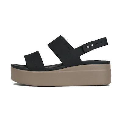 (W) Crocs Brooklyn Thick Sole Black Sandals 'Black'