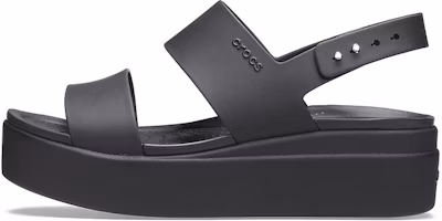 (Women) Crocs Brooklyn Thick Sole Casual Black Sandals 206453-060 (Women) Crocs Brooklyn Thick Sole Casual Black Sandals 206453-060