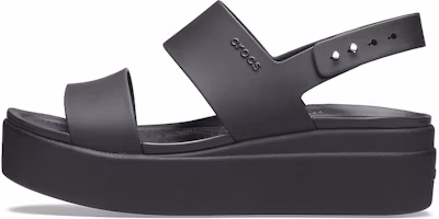 (Women) Crocs Brooklyn Thick Sole Casual Black Sandals 206453-060 (Women) Crocs Brooklyn Thick Sole Casual Black Sandals 206453-060