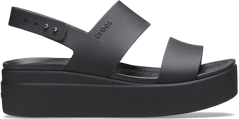 (Women) Crocs Brooklyn Thick Sole Casual Black Sandals 206453-060 Order (Women) Crocs Brooklyn Thick Sole Casual Black Sandals 206453-060