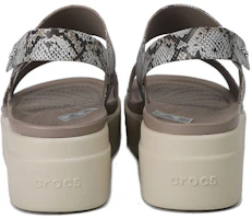 Lookbook Crocs 布魯克林 厚底休閒涼鞋 女款 水泥灰