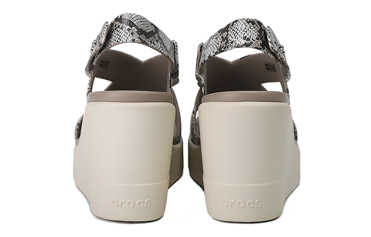 Lookbook (W) Crocs 布鲁克林厚底灰色凉鞋 '灰' 206222-93T