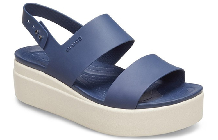 Order (W) Crocs 布鲁克林蓝灰厚底凉鞋 206453-46K