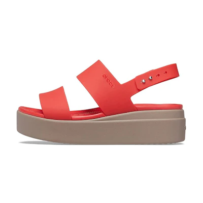 (W) Crocs Brooklyn Wedge Sandal 'Red'
