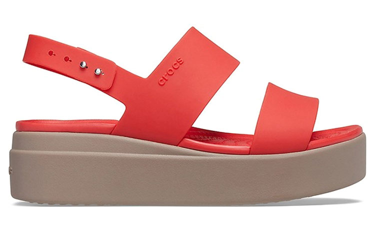 Order (Women) Crocs Brooklyn Wedge Sandal 'Red' 206453-6SQ