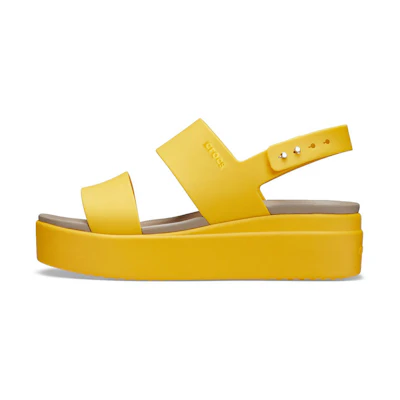 (W) Crocs Brooklyn Wedge Sandal 'Yellow'