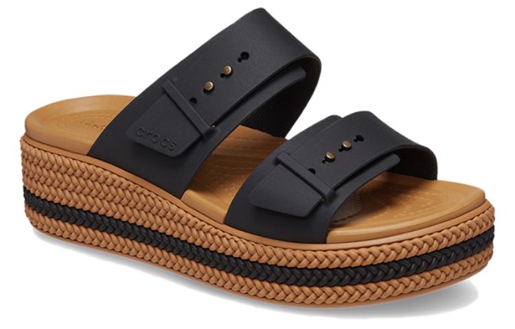 Order Crocs卡骆驰 舒適簡約百搭 一字拖鞋 4.5cm 女款 黑色