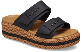 Crocs卡骆驰 舒適簡約百搭 一字拖鞋 4.5cm 女款 黑色 Order Crocs卡骆驰 舒適簡約百搭 一字拖鞋 4.5cm 女款 黑色