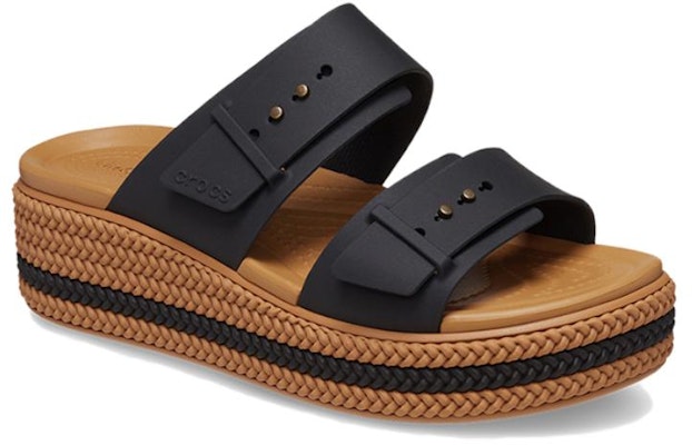 (Women) Crocs Brooklyn Woven Buckle Sandals 'Black Brown' 209978-001 Order (Women) Crocs Brooklyn Woven Buckle Sandals 'Black Brown' 209978-001