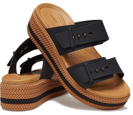 (Women) Crocs Brooklyn Woven Buckle Sandals 'Black Brown' 209978-001 Shop (Women) Crocs Brooklyn Woven Buckle Sandals 'Black Brown' 209978-001