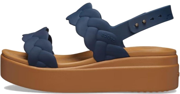 (Women) Crocs Brooklyn Woven Wedge Sandals 'Blue Brown' 209977-410 Buy (Women) Crocs Brooklyn Woven Wedge Sandals 'Blue Brown' 209977-410