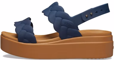 (Women) Crocs Brooklyn Woven Wedge Sandals 'Blue Brown' 209977-410 (Women) Crocs Brooklyn Woven Wedge Sandals 'Blue Brown' 209977-410