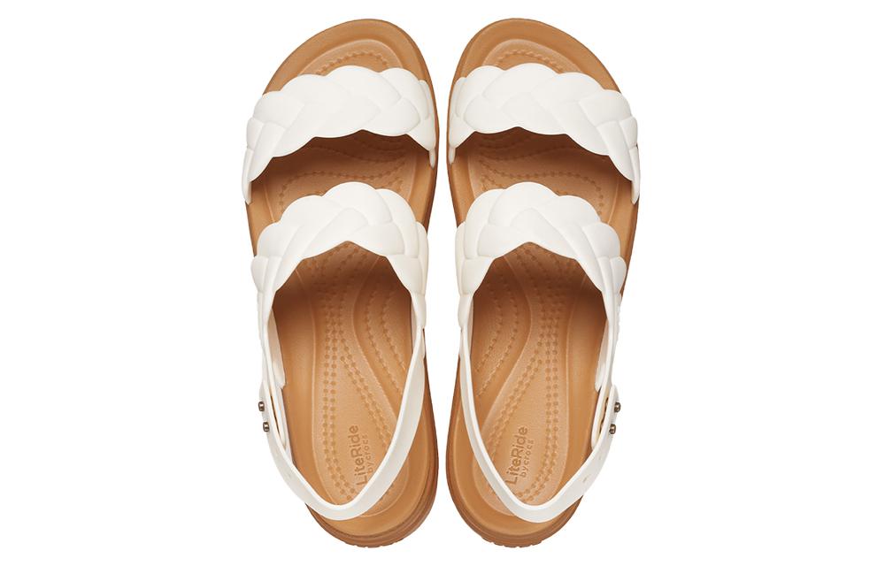 Order Crocs卡樂駝 悠閒舒適 一字帶涼鞋 4.5cm 女款 白色