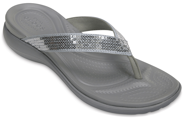 Shop (W) Crocs Capri 'Gris con Lentejuelas' 204311-040