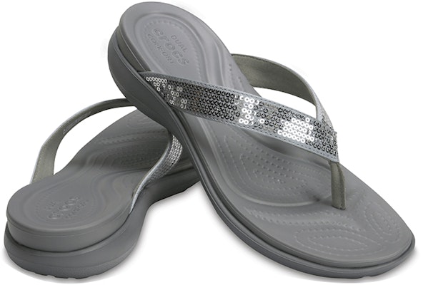 (Women) Crocs Capri 'Grey Sequins' 204311-040 Purchase (Women) Crocs Capri 'Grey Sequins' 204311-040