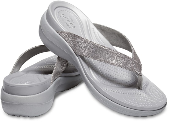 (Women) Crocs Capri 'Metallic Silver' 205782-00N Shop (Women) Crocs Capri 'Metallic Silver' 205782-00N