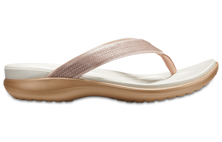 Order Crocs卡駱馳 Capri 休閒亮片人字拖 女款 棕
