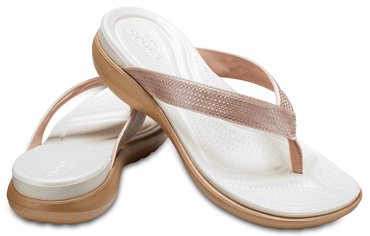 Purchase Crocs卡駱馳 Capri 休閒亮片人字拖 女款 棕