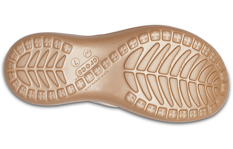 Sizing Crocs卡駱馳 Capri 休閒亮片人字拖 女款 棕