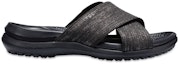 Order (W) Crocs Capri Shimmer 'Hitam Sporty Anti-Licin Slide' 204908-060