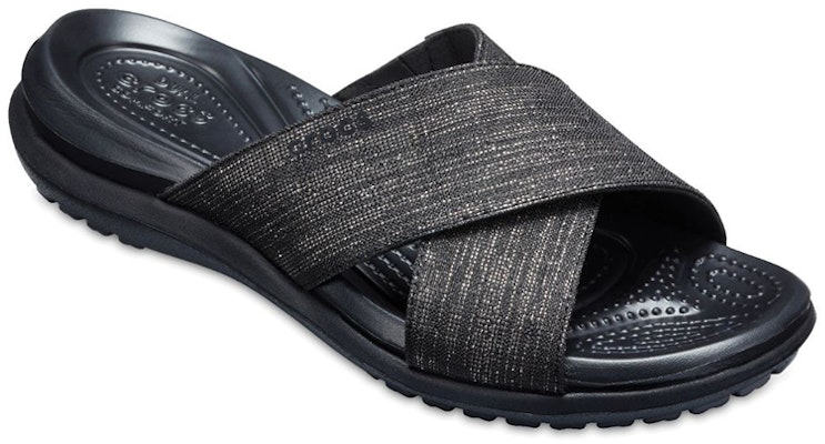 (Women) Crocs Capri Shimmer 'Black Sporty Slip-Resistant Slide' 204908-060 Lookbook (Women) Crocs Capri Shimmer 'Black Sporty Slip-Resistant Slide' 204908-060