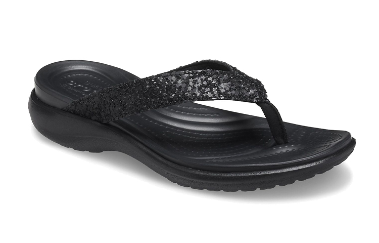 Lookbook (W) Crocs Capri V Glitter 'Bronze Hitam Nyaman' 206781-001