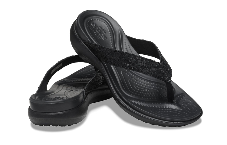 Shop (W) Crocs Capri V Glitter 'Bronze Hitam Nyaman' 206781-001