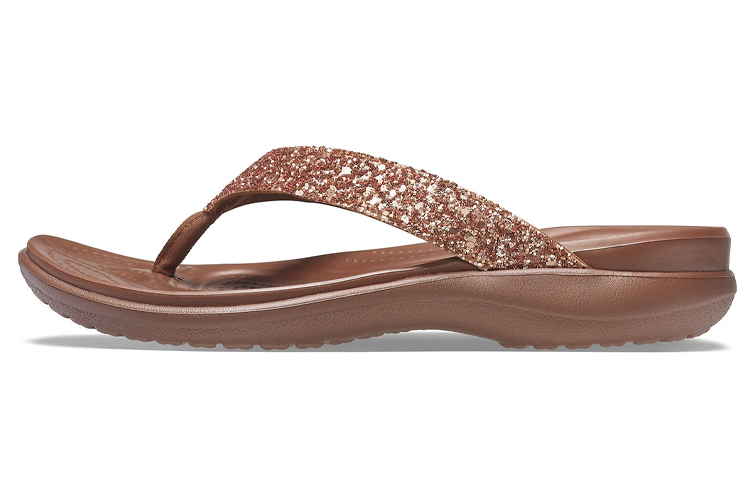 (Women) Crocs Capri V Glitter 'Outdoor Bronze' 206781-854