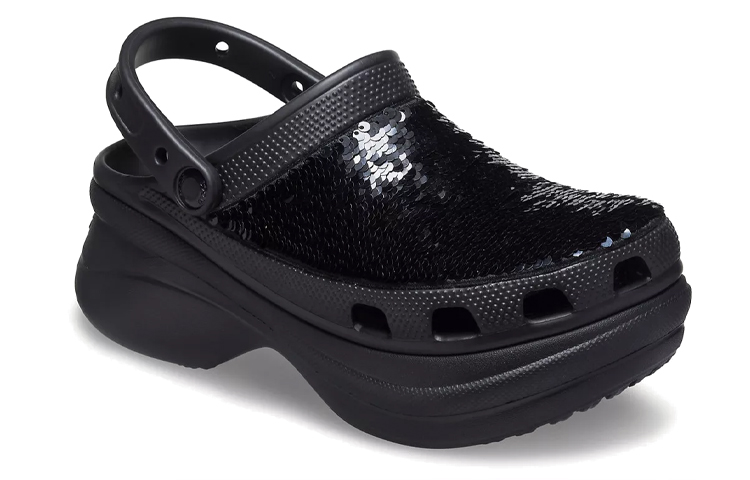 Lookbook (W) Crocs经典Bae'黑色亮片' 207317-0C4