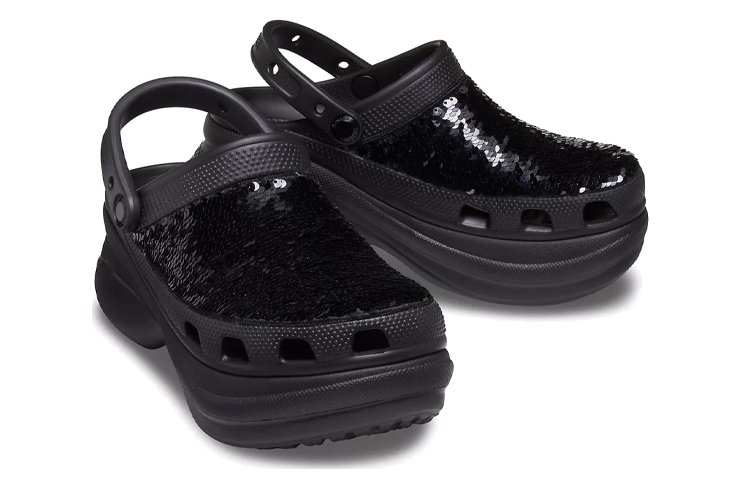 Shop (W) Crocs经典Bae'黑色亮片' 207317-0C4