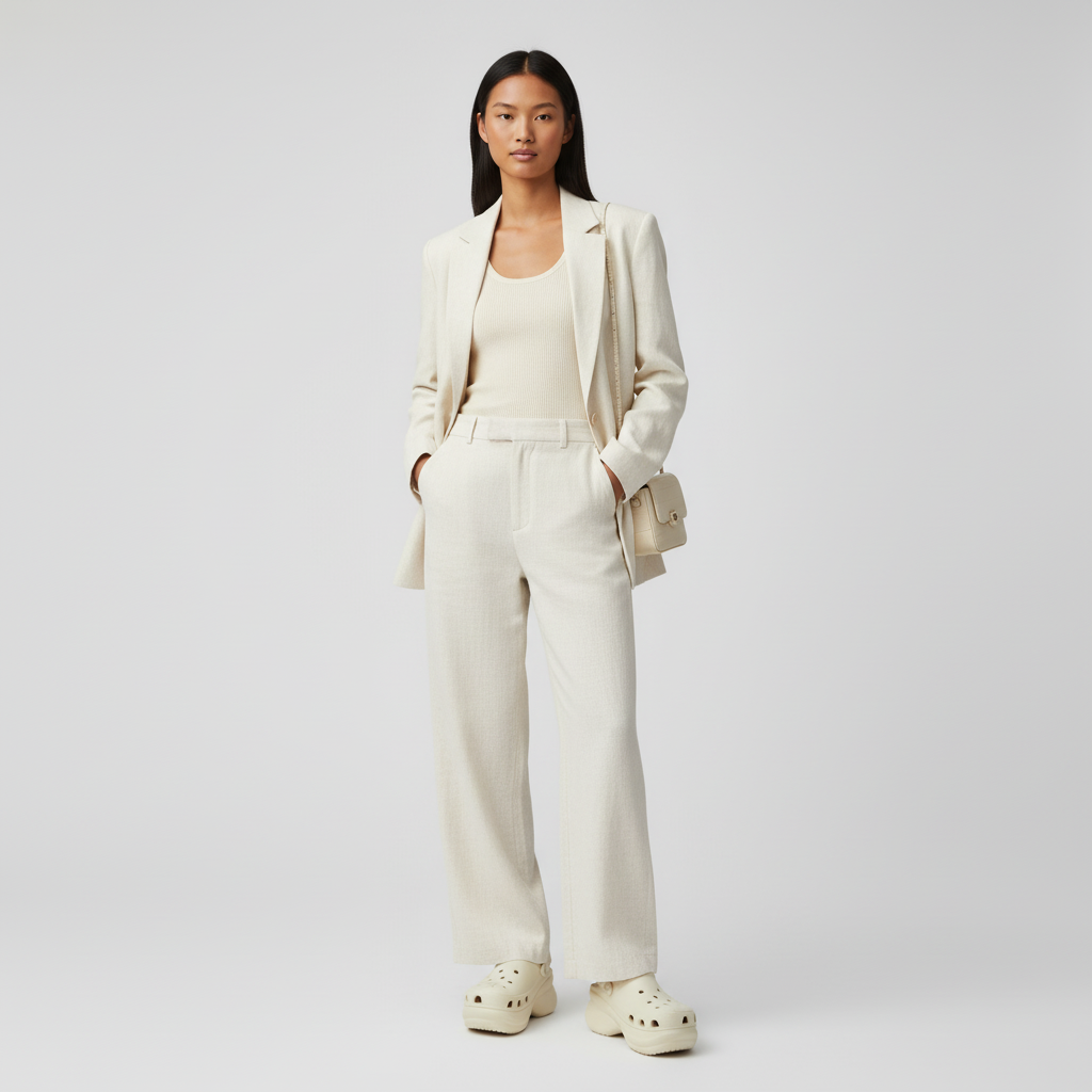 Lookbook (W) Crocs Classic Bae Clog 'Bone' Putih Tua 206302-2Y2