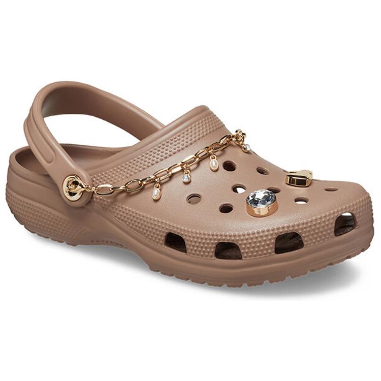 Order (W) Crocs Classic Zueco con Cadena Embellecida Latte 209914-2Q9
