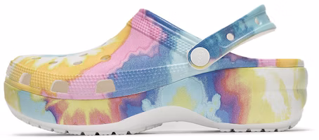 (Women) Crocs Classic clog clouds Tie Dye Printing Lightweight Cozy Sports Sandals Pink Blue 207151-94S (Women) Crocs Classic clog clouds Tie Dye Printing Lightweight Cozy Sports Sandals Pink Blue 207151-94S