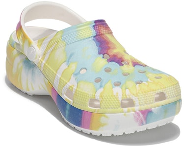 Crocs經典花園鞋 雲朵紮染印花 輕便舒適 洞洞運動涼鞋 女款 粉藍 Lookbook Crocs經典花園鞋 雲朵紮染印花 輕便舒適 洞洞運動涼鞋 女款 粉藍