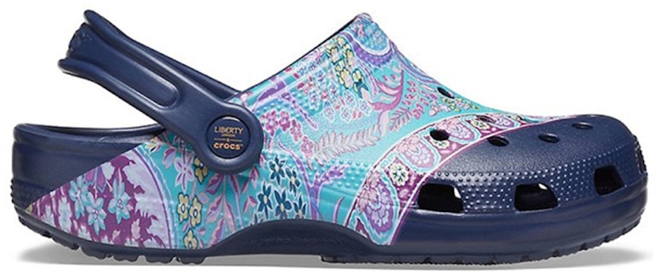 (Women) Crocs Classic Clog Liberty London Beach Deep Blue Sandals 206447-410 Order (Women) Crocs Classic Clog Liberty London Beach Deep Blue Sandals 206447-410