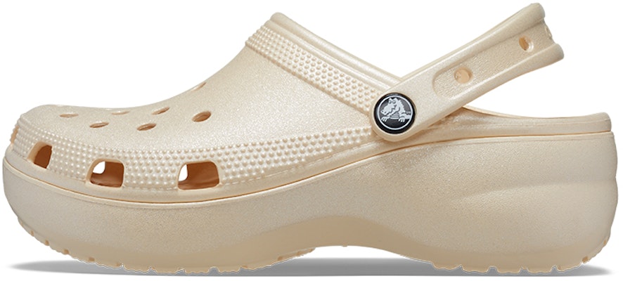 (Women) Crocs Classic Clog Platform Shimmer 'Vanilla' 208590-108 Buy (Women) Crocs Classic Clog Platform Shimmer 'Vanilla' 208590-108