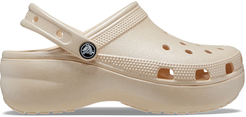 (Women) Crocs Classic Clog Platform Shimmer 'Vanilla' 208590-108 Order (Women) Crocs Classic Clog Platform Shimmer 'Vanilla' 208590-108