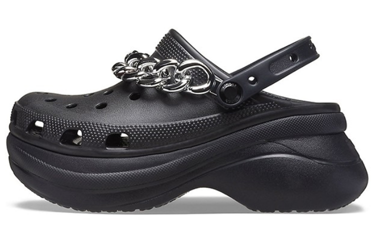 (Women) Crocs Classic Clog Retro Sandals Black Silver 206662-067