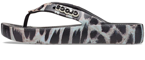 (Women) Crocs Classic Cloud Flip-Flops 'Black Leopard Print' 207845-0CU (Women) Crocs Classic Cloud Flip-Flops 'Black Leopard Print' 207845-0CU