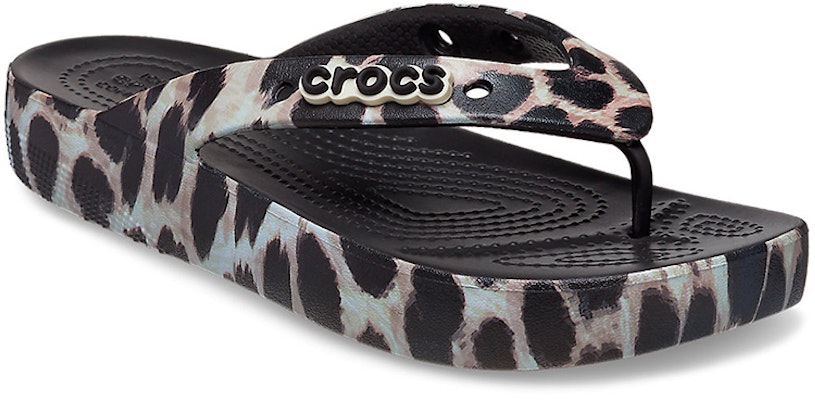(Women) Crocs Classic Cloud Flip-Flops 'Black Leopard Print' 207845-0CU Lookbook (Women) Crocs Classic Cloud Flip-Flops 'Black Leopard Print' 207845-0CU