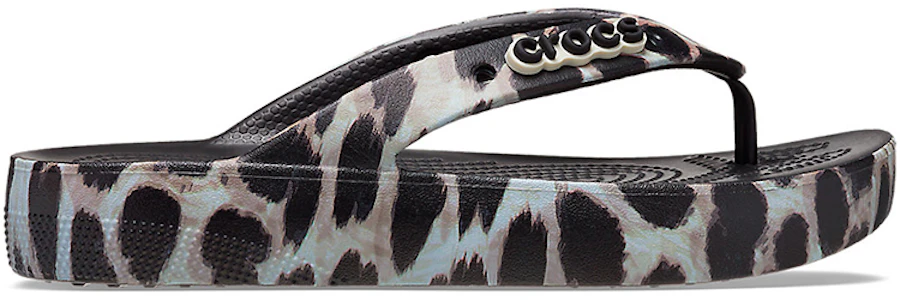 Lookbook (Women) Crocs Classic Cloud Flip-Flops 'Black Leopard Print' 207845-0CU