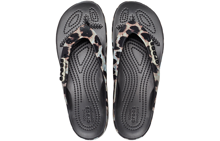 Purchase Crocs卡駱馳 經典雲朵人字拖鞋 女款 黑豹紋